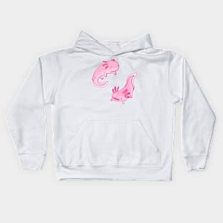 Two axolotls drawing Kids Hoodie